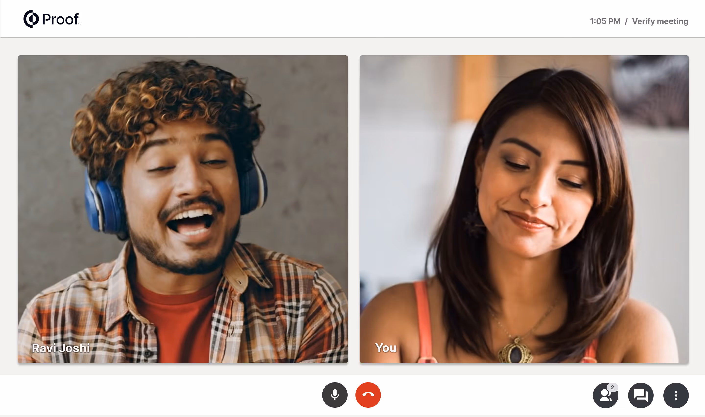 Your candidate joins a live video session with a commissioned Proof notary agent. A real, trained human — not an algorithm.